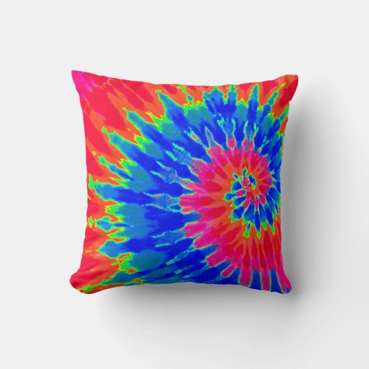 Wild Rainbow Spiral Tie Dye Pillow Kussen (Voorkant)