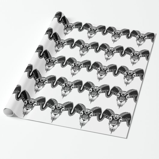 wild ram cadeaupapier (Uitgerold)