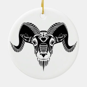 wild ram keramisch ornament