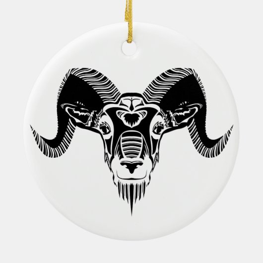 wild ram keramisch ornament (Achterkant)
