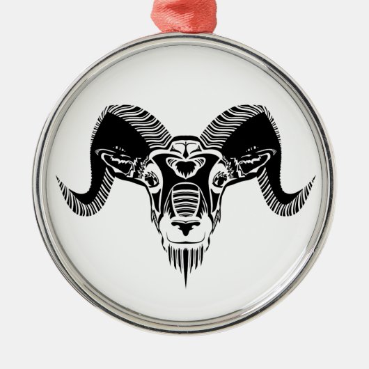 wild ram metalen ornament (Voorkant)