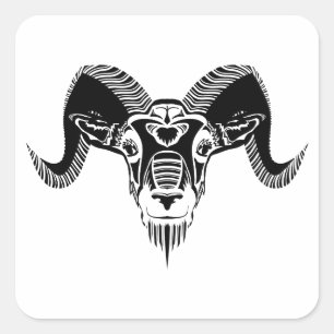 wild ram vierkante sticker