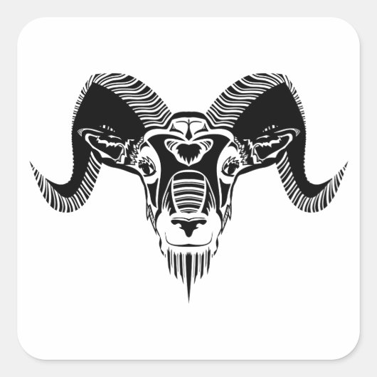 wild ram vierkante sticker (Voorkant)