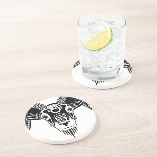 wild ram zandsteen onderzetter (Zijkant)