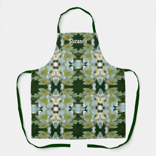 Wild Rambling Rozen Bloemenpatroon Gepersonaliseer Schort (Voorkant)