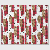Wild Red Buffalo Pset Leopard-kerstmis Cadeaupapier (Vlak)