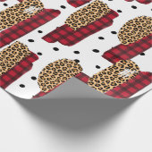 Wild Red Buffalo Pset Leopard-kerstmis Cadeaupapier (Hoek)