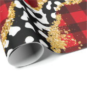 Wild Red Buffalo Pset Leopard met kerstmis Cadeaupapier (Rol Hoek)