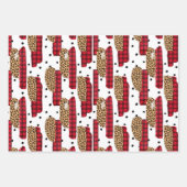 Wild Red Buffalo Pset Leopard met kerstmis Inpakpapier Vel (Voorkant)