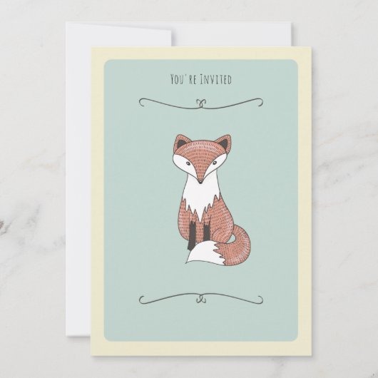 Wild, Red Fox verjaardagsfeestje uitnodigingen (Achterkant)