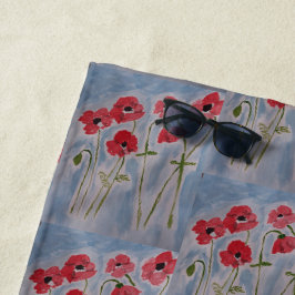 Wild Red Poppies Beach Towel Strandlaken