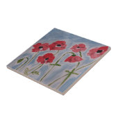 Wild Red Poppies Ceramic Tile Tegeltje (Zijkant)
