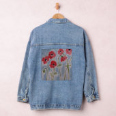 Wild Red Poppies Denim Jacket (Hangar)