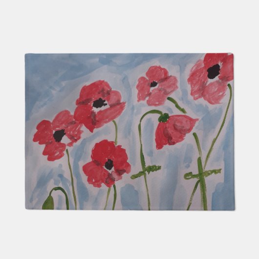 Wild Red Poppies Deurmat (Voorkant)