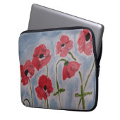Wild Red Poppies Electronics Bag Laptop Sleeve (Voorkant Links)