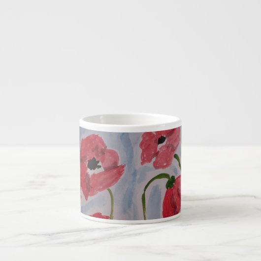Wild Red Poppies Espresso Kop (Voorkant)