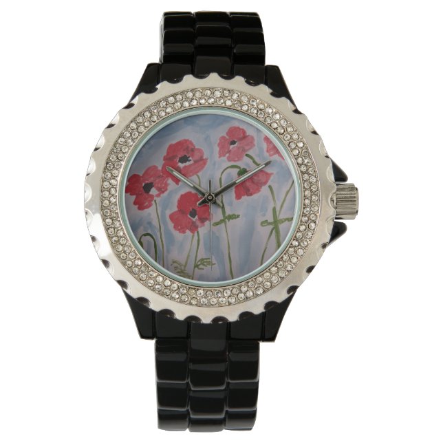 Wild Red Poppies Horloge (Voorkant)
