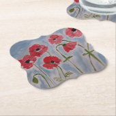 Wild Red Poppies Kartonnen Onderzetters (Gekanteld)
