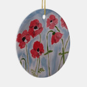 Wild Red Poppies keramische sierbloemen Keramisch Ornament (Rechts)