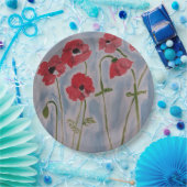 Wild Red Poppies Papieren Bordje (Feest)