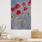 Wild Red Poppies Poster (Keuken)