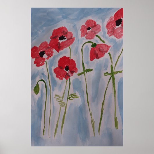 Wild Red Poppies Poster (Voorkant)