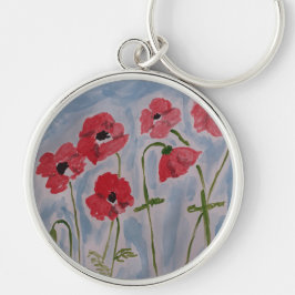 Wild Red Poppies Premium Key Ring Sleutelhanger