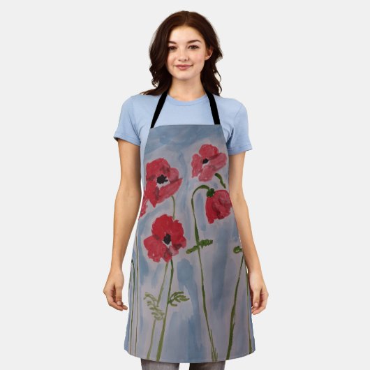 Wild Red Poppies Schort (Gedragen)