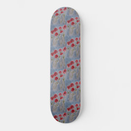 Wild Red Poppies Skateboard