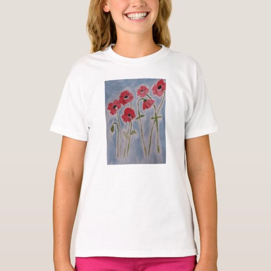 Wild Red Poppies T-shirt (Voorkant)