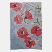 Wild Red Poppies Tea Towel Theedoek (Verticaal)