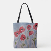 Wild Red Poppies Tote Bag (Achterkant)