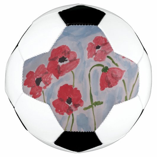 Wild Red Poppies Voetbal (Voorkant)