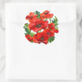 WILD RED POPPY RONDE STICKER (Tas)