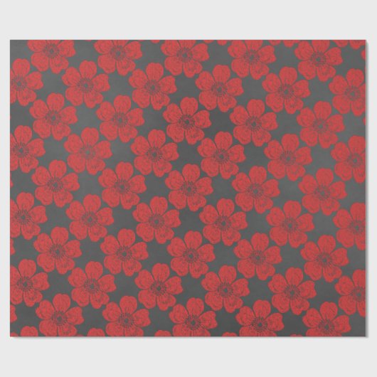 Wild Red Roses Chalkboard Cadeaupapier (Vlak)