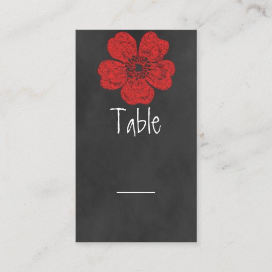 Wild Red Roses Chalkboard-kaart Plaatskaartje (Voorkant)
