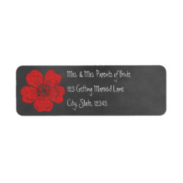 Wild Red Roses Chalkboard Label