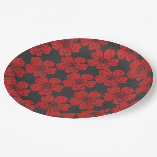 Wild Red Roses Chalkboard Papieren Bordje (Gekanteld)