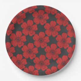 Wild Red Roses Chalkboard Papieren Bordje
