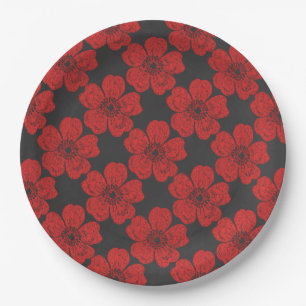 Wild Red Roses Chalkboard Papieren Bordje
