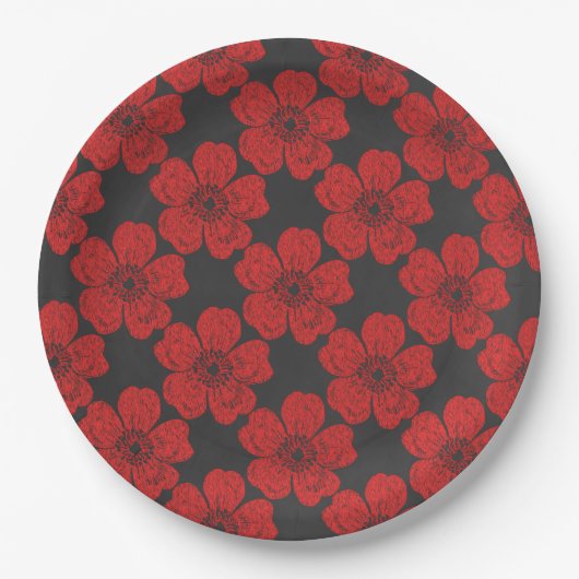 Wild Red Roses Chalkboard Papieren Bordje (Voorkant)