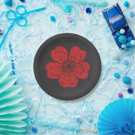 Wild Red Roses Chalkboard Papieren Bordje (Feest)