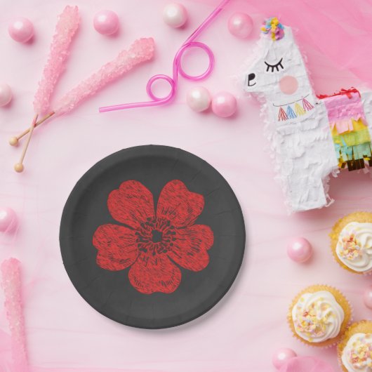 Wild Red Roses Chalkboard Papieren Bordje (Feest)