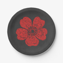 Wild Red Roses Chalkboard Papieren Bordje