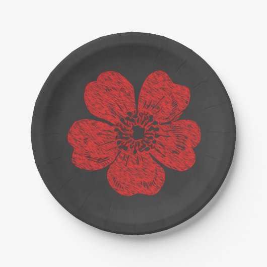 Wild Red Roses Chalkboard Papieren Bordje (Voorkant)