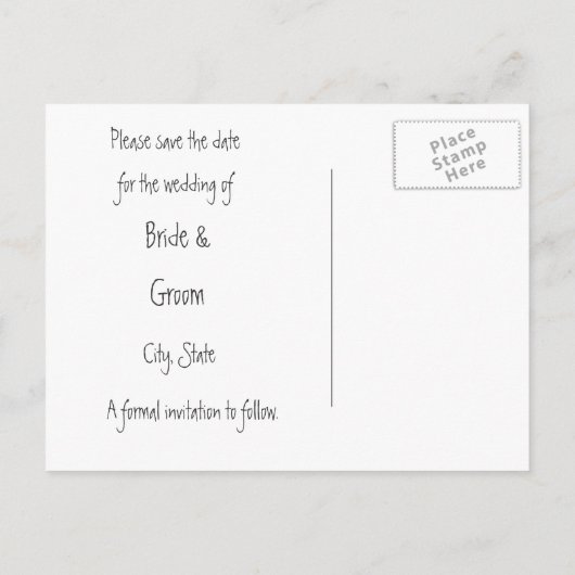 Wild Red Roses Chalkboard Save the Date Briefkaart (Achterkant)