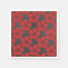 Wild Red Roses Chalkboard Servet