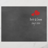Wild Red Roses Chalkboard vouded Wedding Programme (Voorkant)