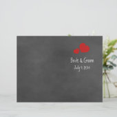 Wild Red Roses Chalkboard vouded Wedding Programme (Staand voorkant)