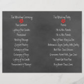 Wild Red Roses Chalkboard vouded Wedding Programme (Achterkant)